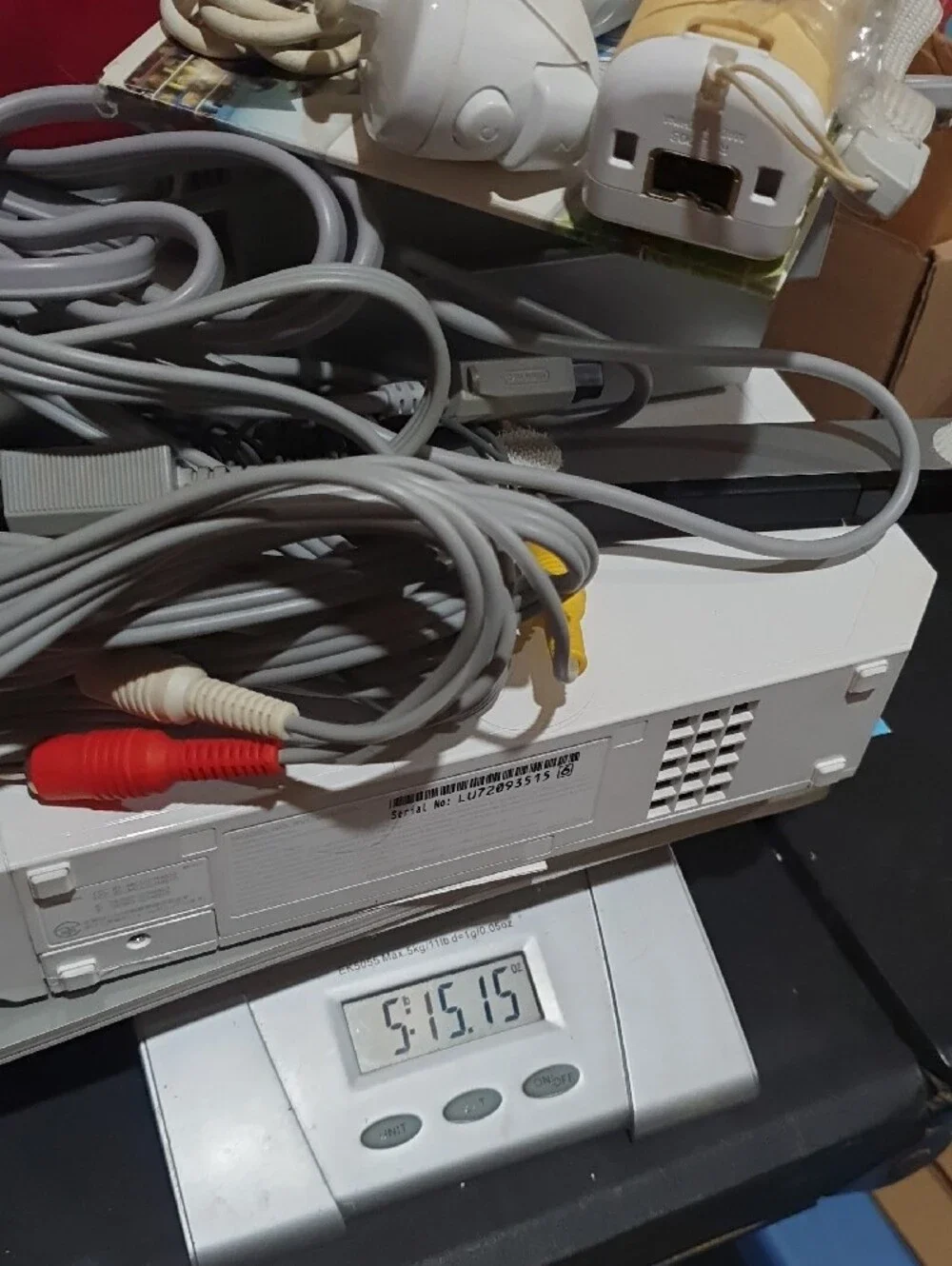 White Nintendo Wii Console with AV Cables